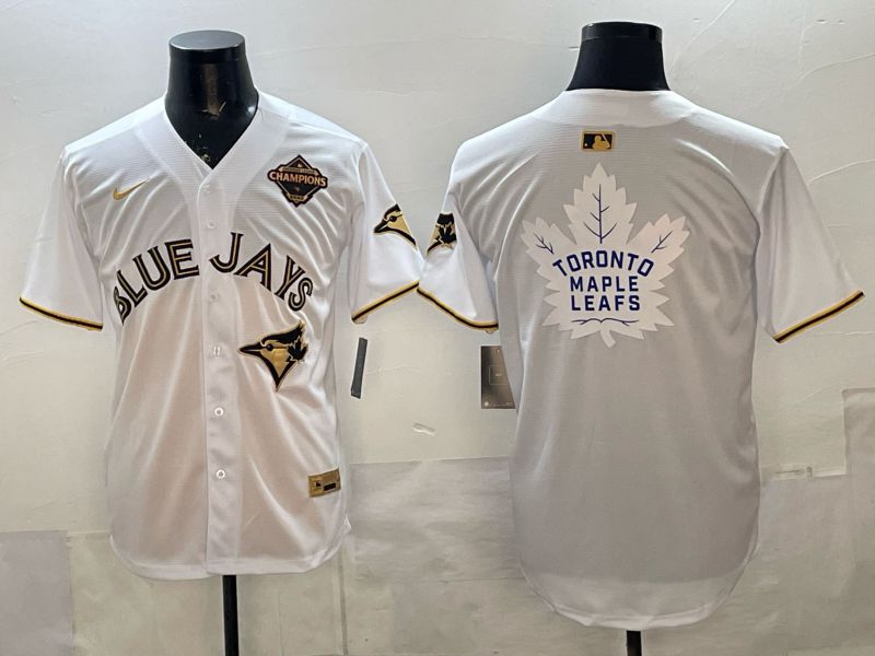 Men Toronto Blue Jays Blank White Gold 2026 Nike Game MLB Jersey 03
